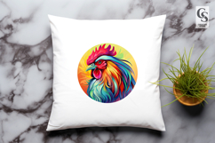 Colorful Rooster Clipart Sublimation PNG Product Image 3
