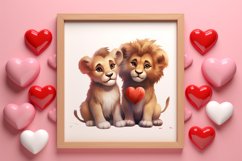 Couple Animal Valentines Day Clipart, Watercolor Couple Product Image 3