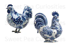 Blue Toile, Ephemera, PNG, Clipart, Junk Journal, flowers Product Image 3