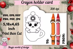 Christmas cat in a glass Crayon Holder Card svg Product Image 1