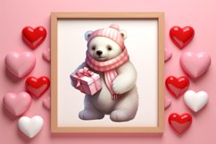 Valentines Day Bear Sublimation Clipart, Valentines Day PNG Product Image 3
