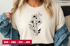 Blooming Floral Bouquet T-Shirt Design Product Image 1
