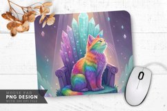 Crystal Throne of the Rainbow Cat Mouse Pad PNG Design Product Image 1