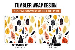 Abstract Shapes And Leaves Tumbler Wrap Sublimation Product Image 3