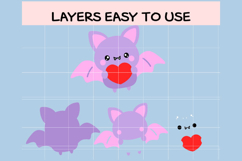 Cute Bat Heart SVG Bundle for Valentine&#039;s Day and Halloween Product Image 3