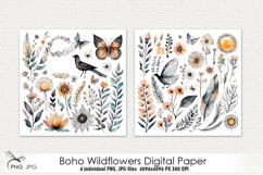 Boho Wildflowers Digital Paper Product Image 3