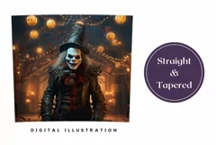 3D Scary Clown Tumbler Wrap, 3D Halloween Tumbler Wrap Product Image 3