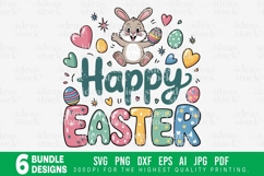 Happy Easter Bunny SVG PNG Bundle. Cute Kids Clipart Set. Product Image 4