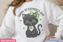 Happy St CatRick's Day PNG, St Patricks Day Cat Sublimation Product Image 3