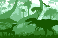 Vector prehistoric seamless jungle background with dinosaurs Product Image 3
