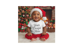 Christmas Baby Boy Mockup Holiday Shirt Display Baby Outfit Product Image 3
