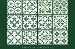 Watercolor Portuguese Tiles| Green Azulejo Product Image 3
