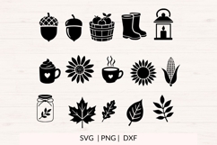 Fall Icons Bundle SVG, PNG, DXF Product Image 3