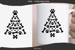 Paw print Christmas tree png design for T-shirts Product Image 3