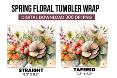 Spring floral tumbler wrap sublimation Product Image 3
