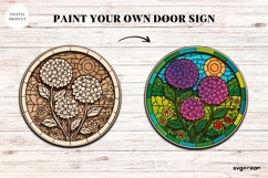Flowers Stained Glass Door Sign | Door Hanger | SVG Product Image 2
