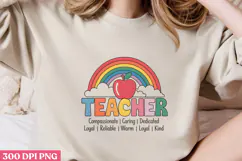 Teacher Rainbow PNG, Retro Teacher Sublimation PNG Product Image 3
