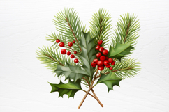 Winter Christmas Greenery Clipart PNG Product Image 3