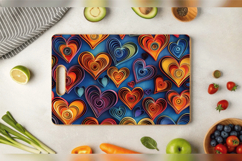 Paper Quilling Hearts Cutting Boards sublimation Design Product Image 3
