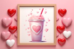 Valentine Coffee Cup Sublimation Clipart Product Image 3