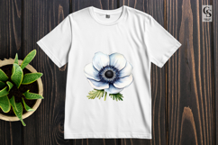 White Anemone Flower Illustration Clipart Sublimation PNG Product Image 2