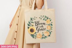 Bloom with Grace PNG, Sunflower Quote Collection Clipart PNG Product Image 1