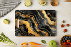 Black &amp; Gold Agate Cutting Boards sublimation sublimation De Product Image 3