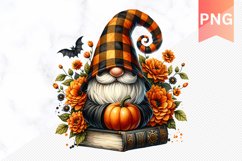 Halloween Gnome Books Sublimation - Halloween Clipart PNG Product Image 1
