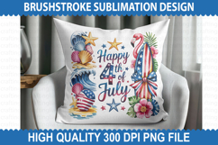 4th of July Brushstrokes Sublimation - Patriotic Brushstroke Product Image 2