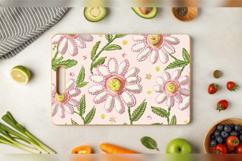 Daisy Embroidery Flowers Cutting Boards sublimation Design Product Image 3