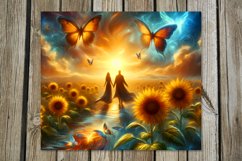 Romantic sunflower | 8 Skinny tumbler Sublimation designs Product Image 3