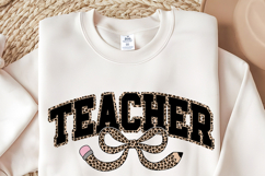 Teacher Leopard Coquette Bow PNG | Leopard Back To School Product Image 4
