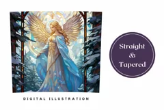 Stained Glass Christmas Angel Tumbler Wrap, Christmas PNG Product Image 3