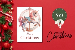 Cartoon Christmas Horse Greeting Card Design Product Image 3