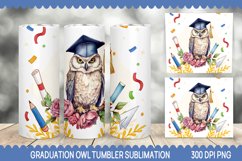 Graduation Owl Tumbler Sublimation - Owl Tumbler Wrap- 20 oz Product Image 1