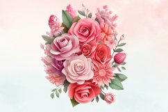 3d sublimation Pink Floral Bouquet Clipart Bundle, 3D Product Image 3