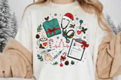 Christmas Nurse PNG Sublimation Design, Medical Holiday Product Image 5