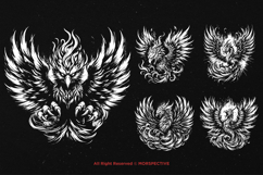 10 Bundle Dark Art Phoenix Flaming Bird Flying Myth Creature Product Image 5