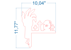 Hand Halloween Door Corner SVG laser cut file for Glowforge Product Image 2