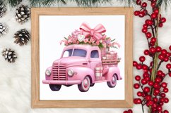 Pink Christmas Car clipart Sublimation, Christmas clipart Product Image 3