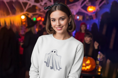 Knitted Ghost Spooky Halloween Plush Doll PNG Product Image 2
