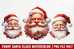 Funny Santa Claus Watercolor Clipart Product Image 1