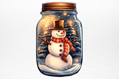 Christmas in Jar Watercolor Clipart PNG Product Image 3