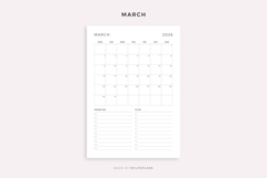 2026 Monthly Planner Printable &amp; Fillable, A4/Letter Size Product Image 3