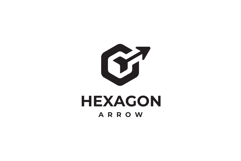 Hexagon Arrow Logo Design Vector Product Image 3