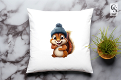 Cute Winter Squirrel Clipart Sublimation PNG Product Image 3