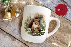 Watercolor Winter Animals Clipart, Christmas Clipart PNG Product Image 3