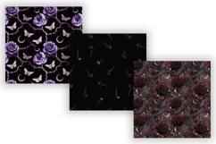 Gothic Rose Thorn Dark Floral Paper, Seamless Dark Pattern Product Image 3
