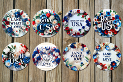 Patriotic usa flowers | american coaster &amp; key chain design Product Image 3