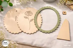 Scalloped Flower Poppy Frame Laser Cut | Floral Sign Product Image 2